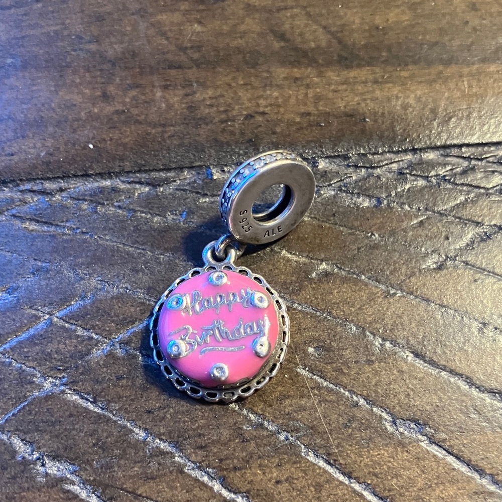 Pandora Pink Birthday Charm with Silver Accents